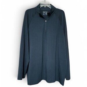 Fresh Clean Threads Mens XL Quarter Zip Performance Pullover Navy Stretch New